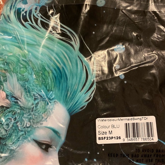 Blackmilk “WATERCOLOUR MERMAID SWING TEE DRESS” Size Medium M NWT Under the Sea - Picture 11 of 14